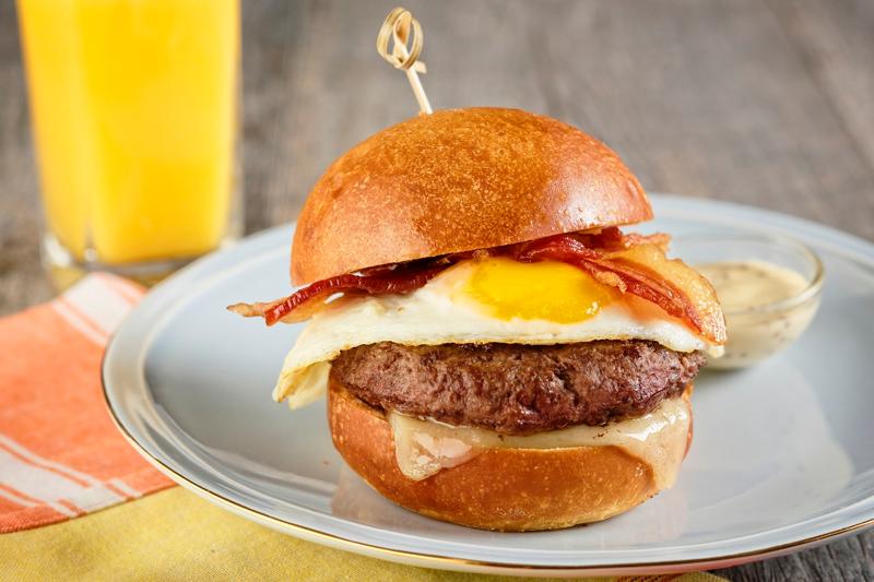Breakfast Burger on Rich's Brioche Hamburger Bun | Rich's Canada