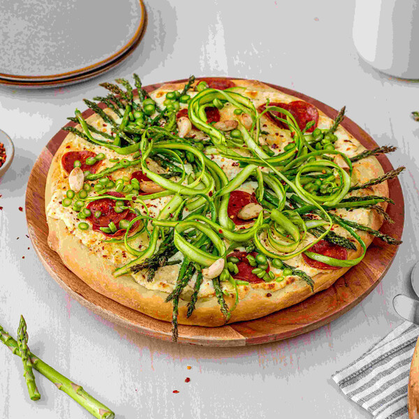 Asparagus pizza